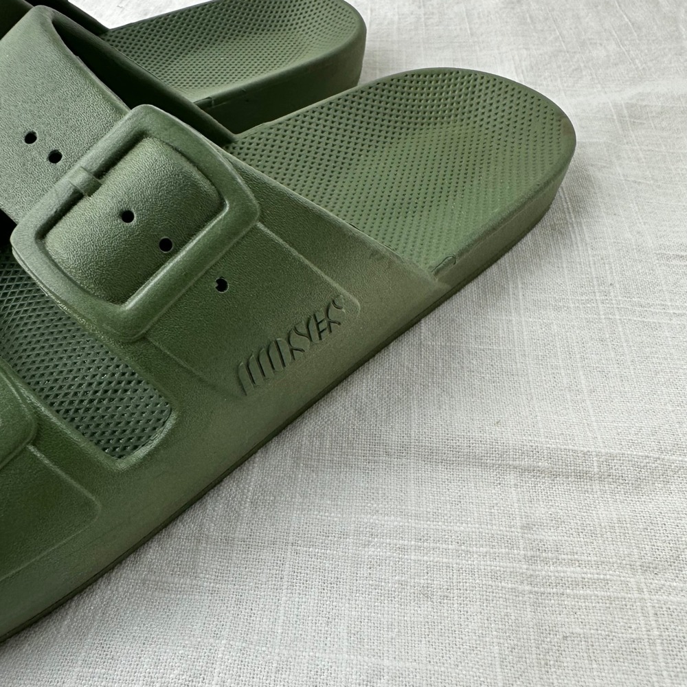 Freedom Moses Slides Sandals Olive Green Casual Mens Size 46/47 12/13 - Picture 2 of 7
